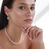 Colier cu perle naturale si argint 43 cm DiAmanti 224-88-G